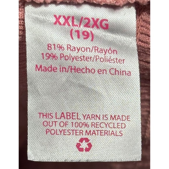 No Boundaries XXL Pink Tie Front Top Ruched Blouse Sustainable Recycled - Picture 4 of 4